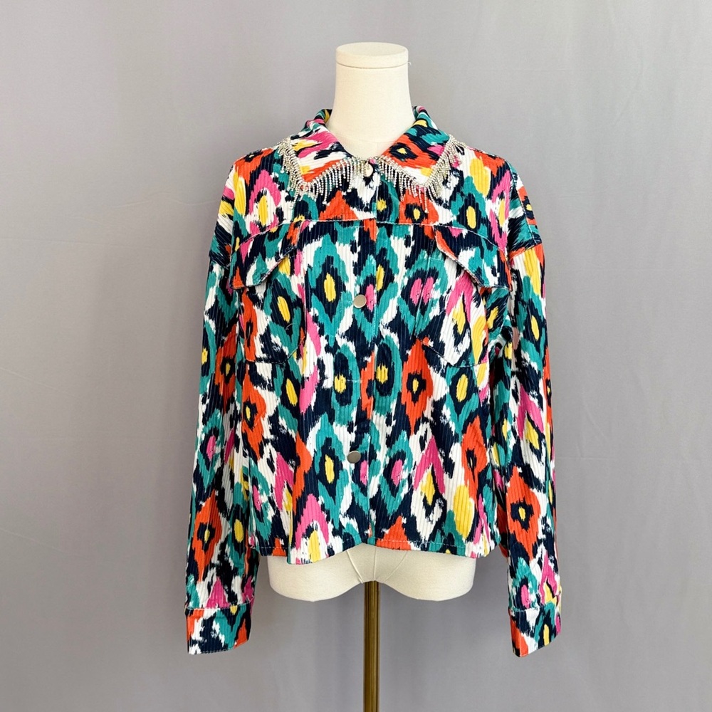 Savanna Jane Multicolor Patterned Jacket NWT - image 1